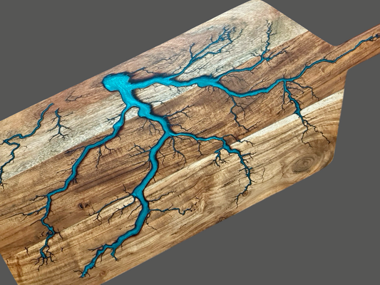 Australian-made timber paddle board for grazing, cheese, and serving spreads