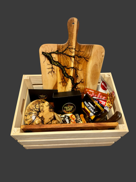 Australian-made cheese board gift box with artisan timber design