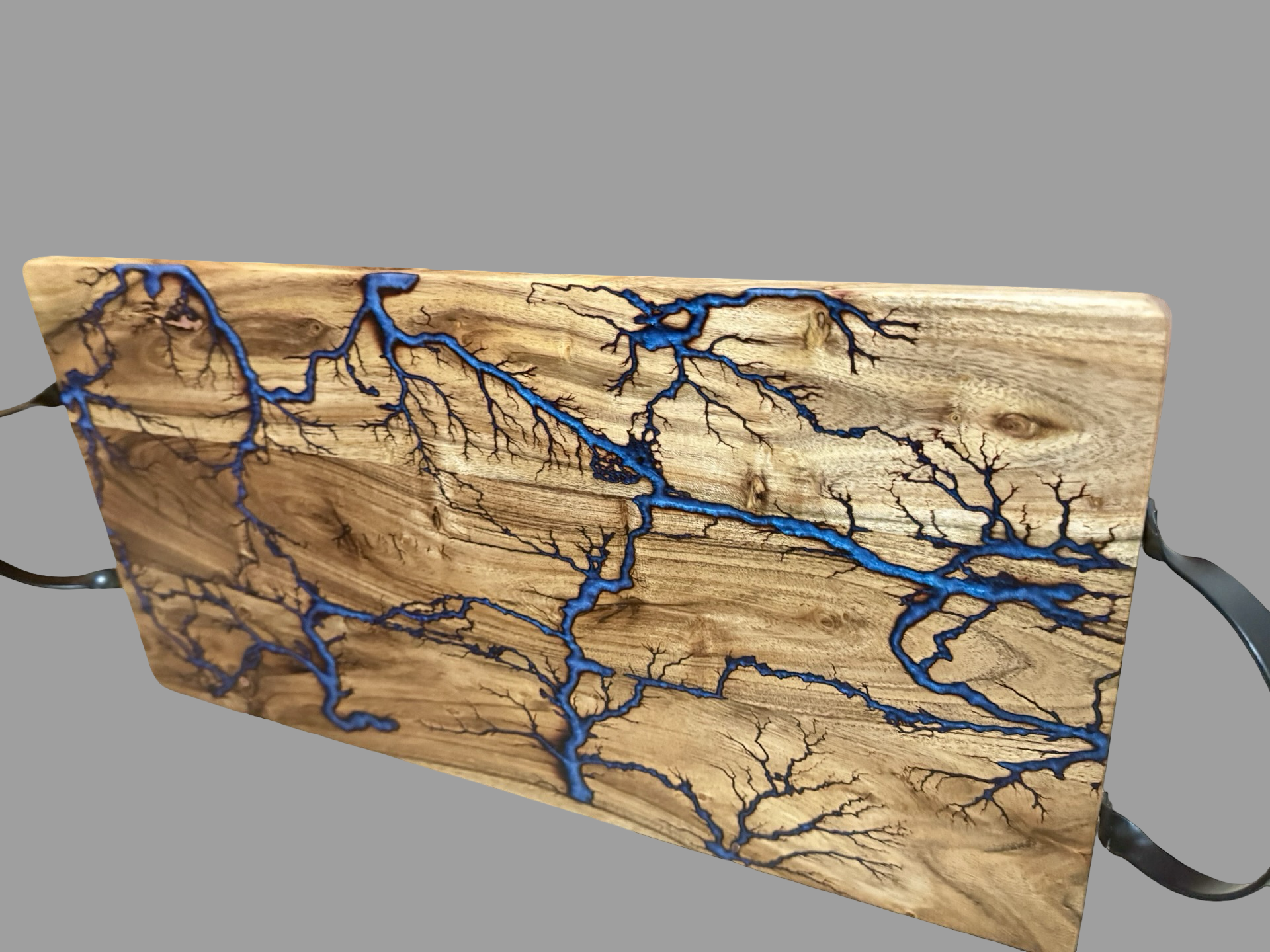Unique wooden grazing platter handcrafted in Australia with resin and fractal art