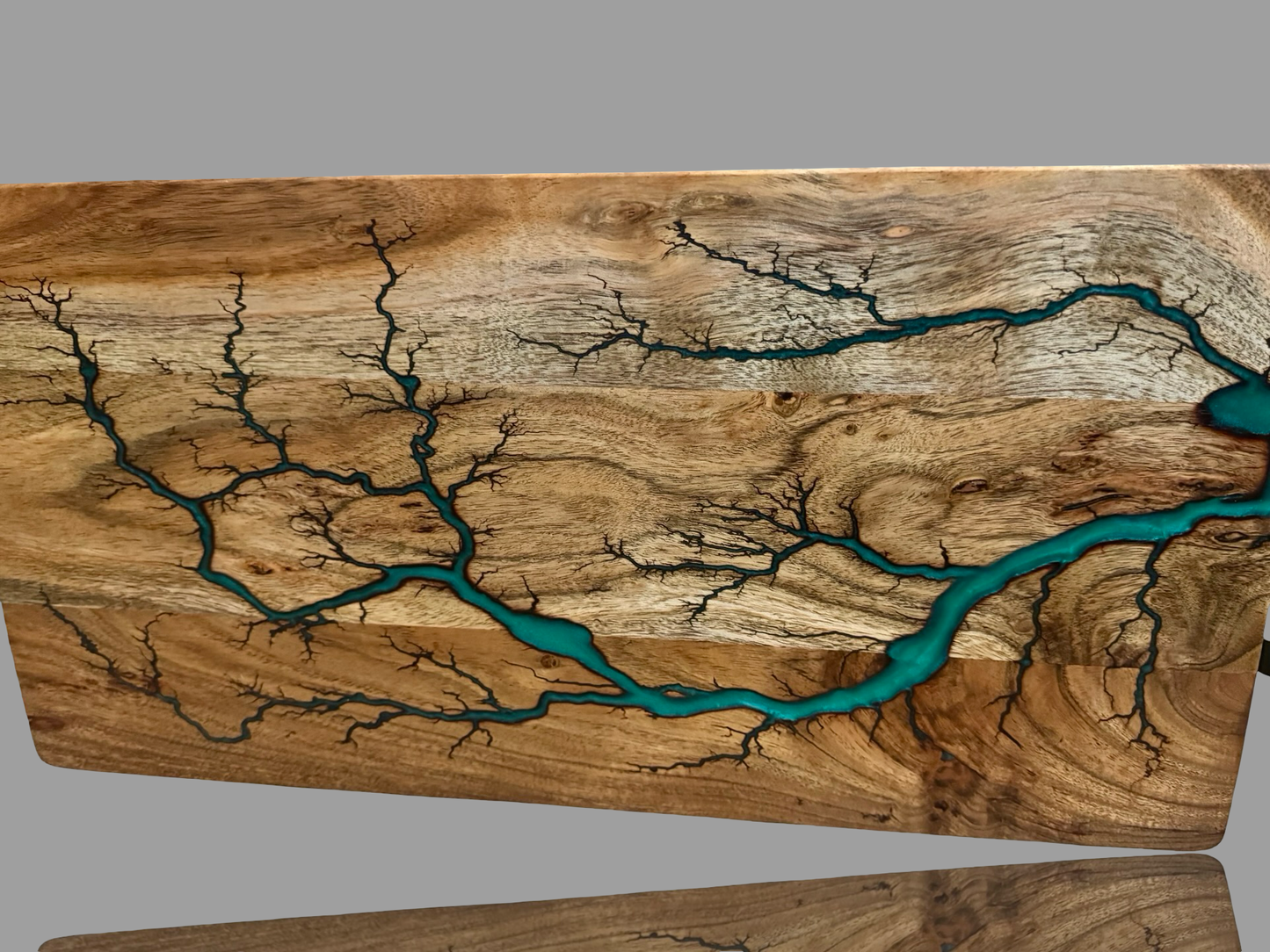 Australian resin serving board with handles – rustic wood design perfect for weddings, housewarmings, or cheese board platters
