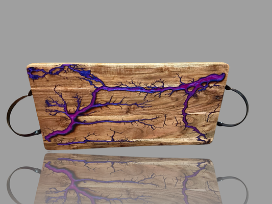 Handcrafted resin serving board with fractal burning by Fractal Flow Designs – Bairnsdale, Australia