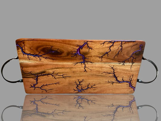 Handcrafted resin serving board with fractal burning by Fractal Flow Designs – Bairnsdale, Australia