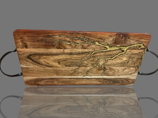 Handcrafted resin and timber serving board by Fractal Flow Designs – made in Bairnsdale, Victoria. Ideal for BBQ platters, cheese spreads, and gift shops Australia-wide.