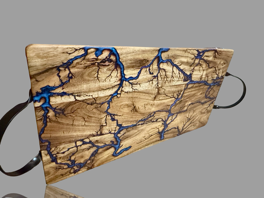 Resin-accented antipasto board made in Victoria with sustainable wood
