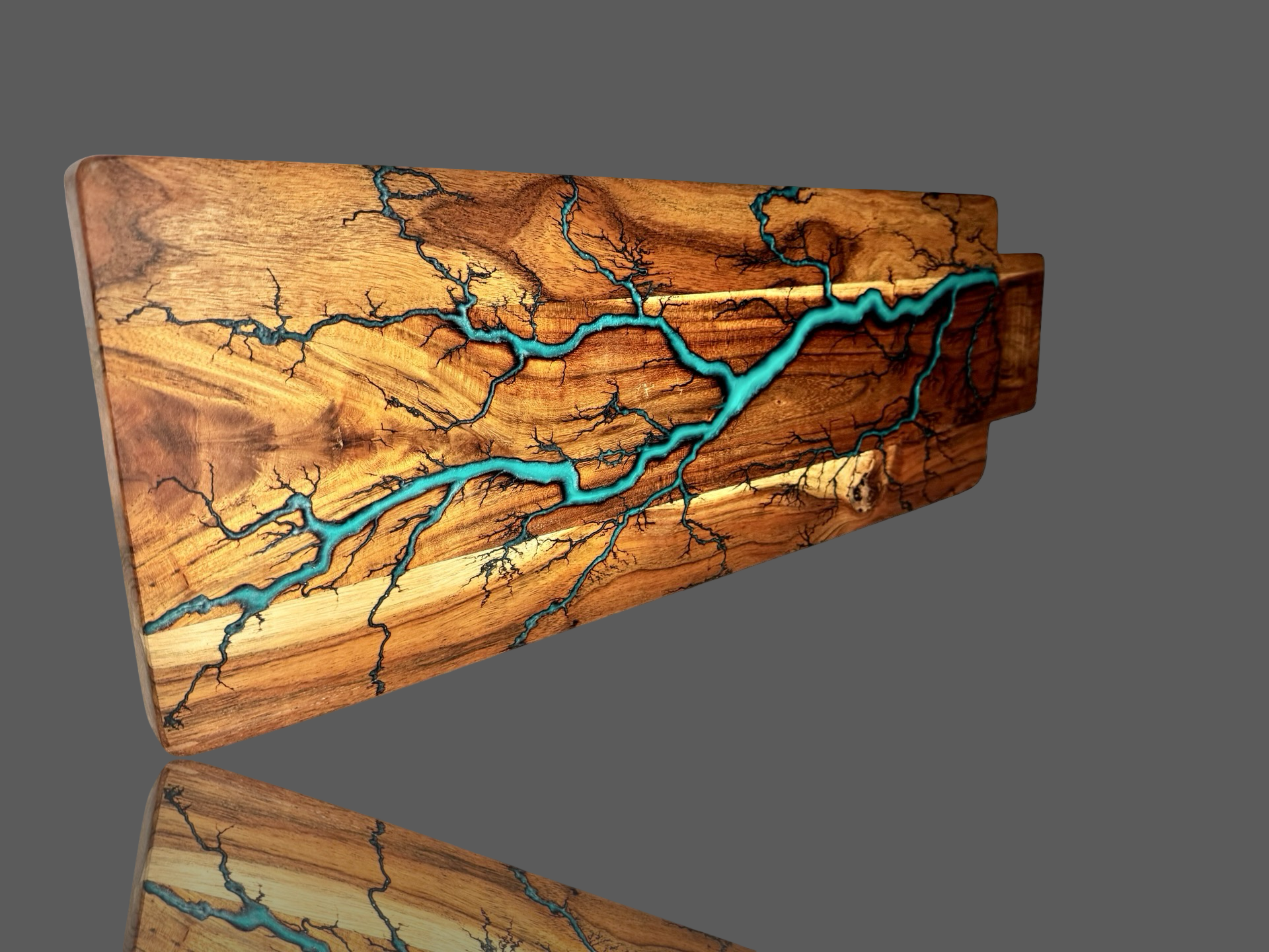 Handcrafted in Victoria - resin and wood platter in long charcuterie style by fractal flow designs - Australian Resin Boards 