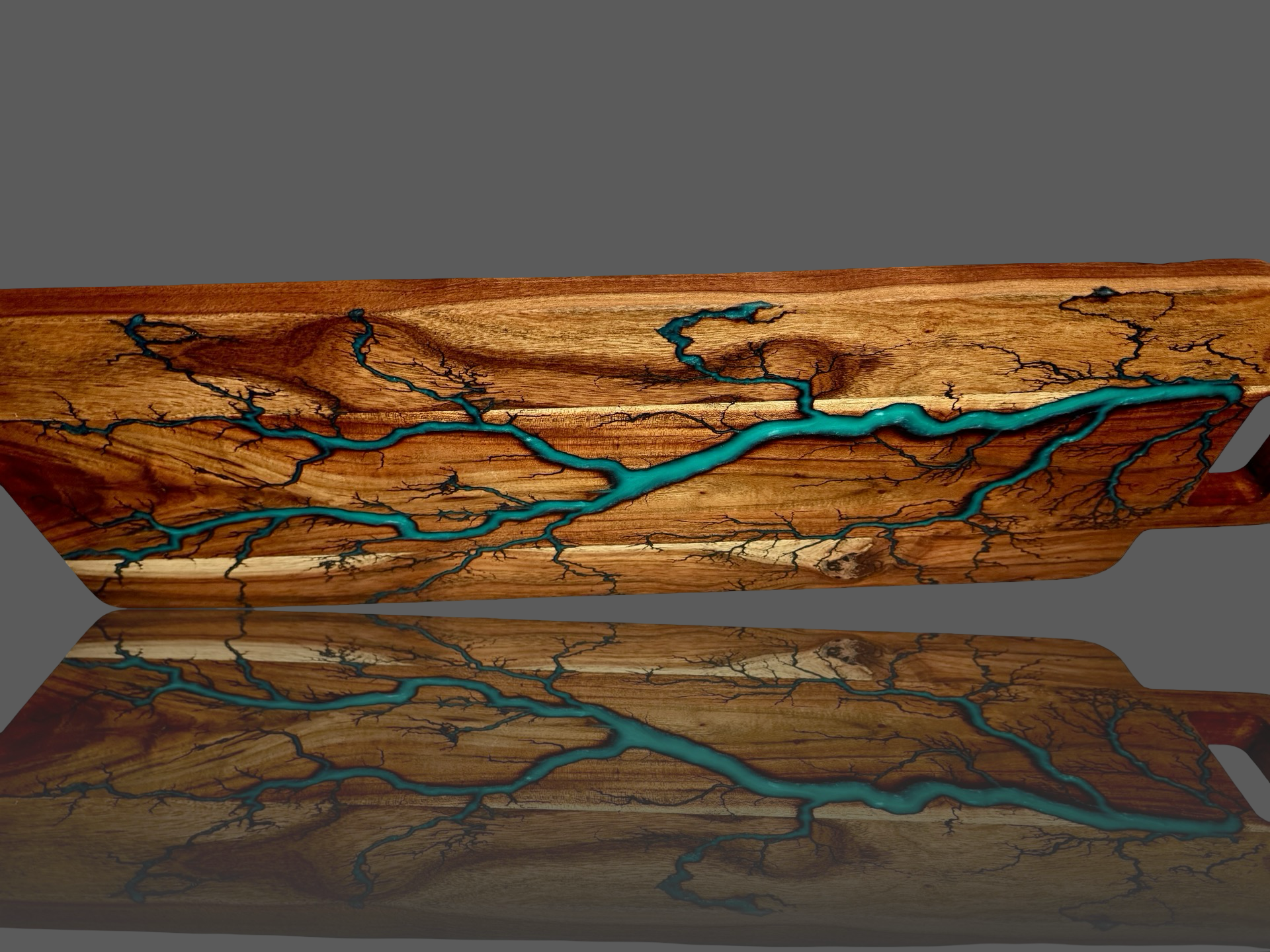 Australian hardwood resin Long serving board / cheese board handcrafted in Bairnsdale by fractal flow designs 